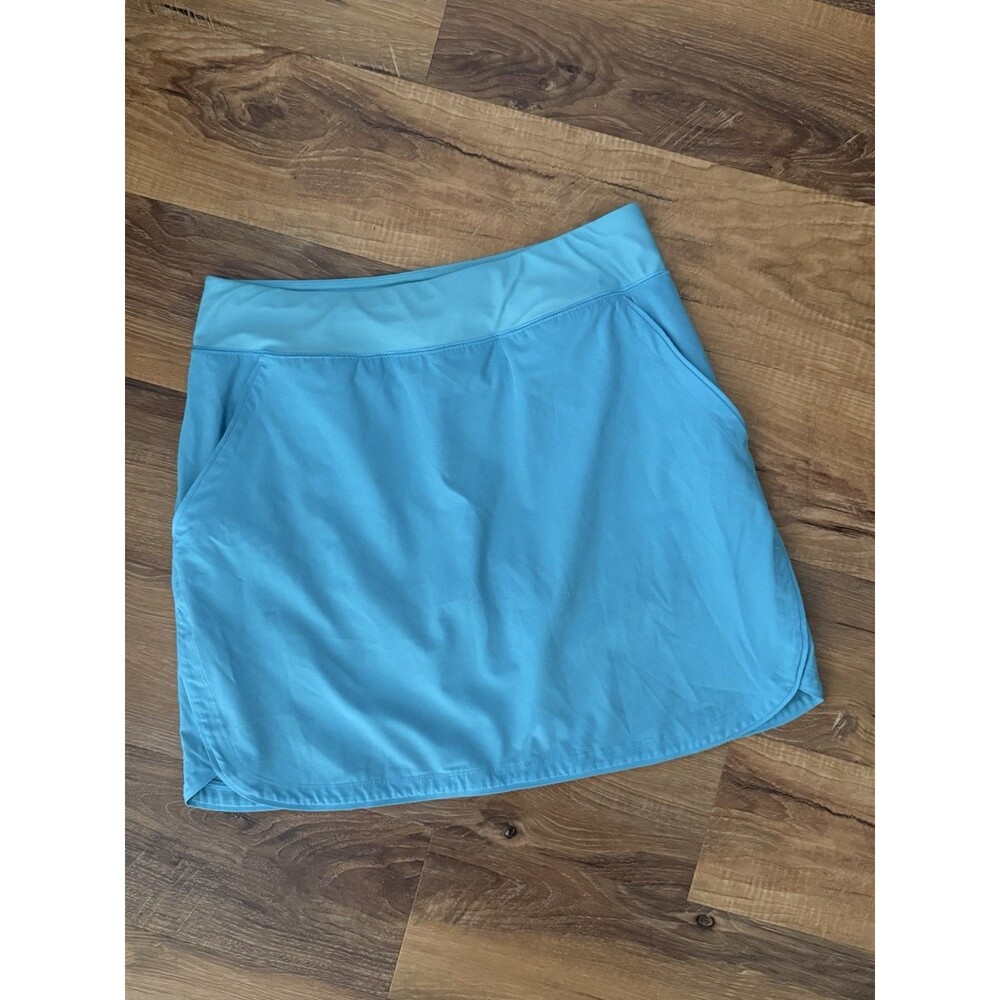 Women’s Blue Teal Lands End Swim‎ Skirt Size 6 Pockets Tummy Control